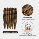USA Shipping| Miracle Knots Crochet Hair Honey Blonde Highlight Pre-Separated Feather Crochet Human Hair Extensions Deep Wave