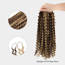 USA Shipping| Miracle Knots Crochet Hair Honey Blonde Highlight Pre-Separated Feather Crochet Human Hair Extensions Deep Wave