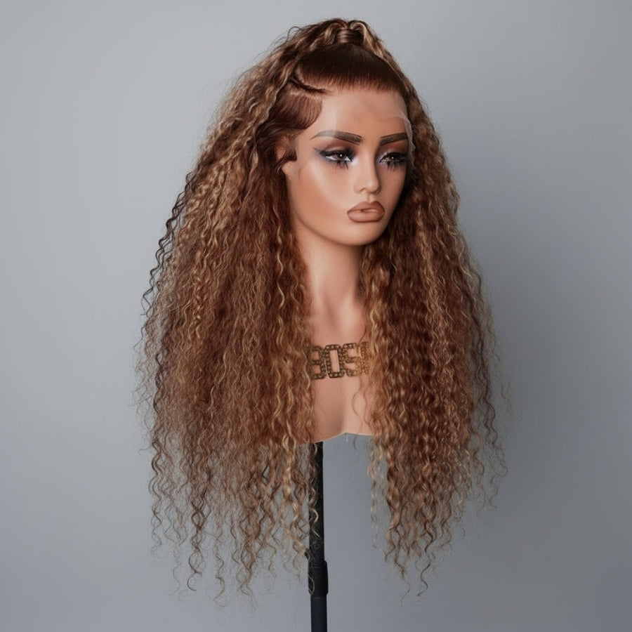 WOWANGEL P4/27 Highlight 13x6 Skinlike Real HD Lace Front Wig Curly Hair