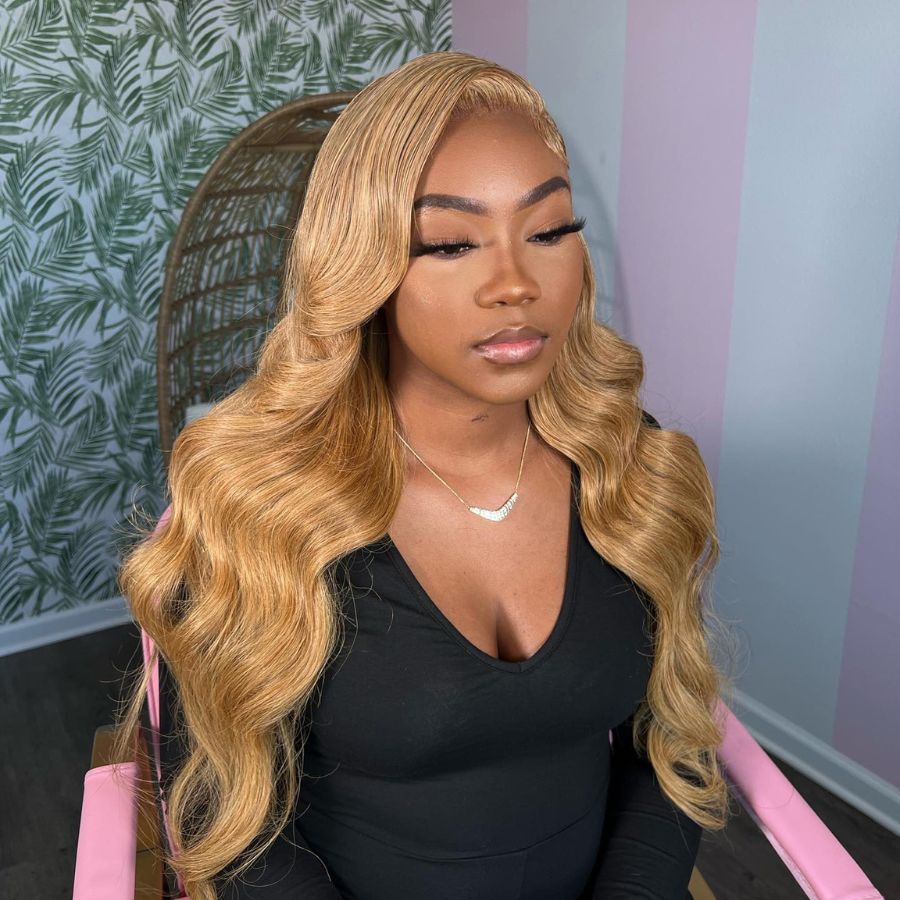 WOWANGEL Honey Blonde 13x6 Skinlike Real HD Lace Front Wig Body Wave