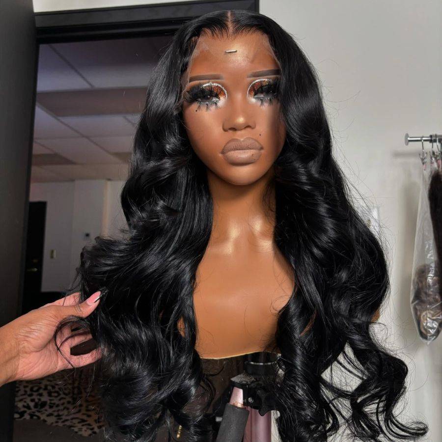 UK Shipping | Jet Black Colour 13X6 HD Lace Front Wigs Body Wave