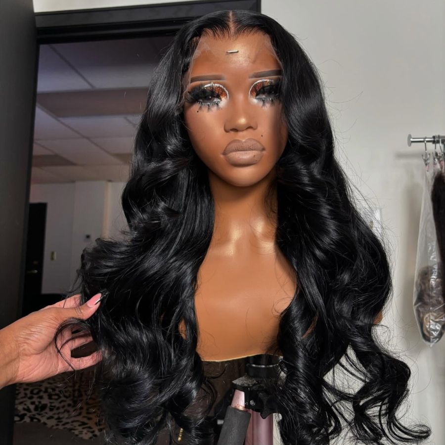 UK Shipping | Jet Black Colour 13X6 HD Lace Front Wigs Body Wave