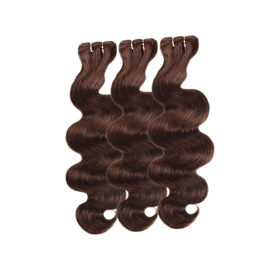 WOWANGEL #4 Brown Color Hair Bundles Deal 3pcs Body Wave 100% Human Hair Weaves