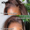 WOWANGEL Straight #4 Dark Brown Color 13X6 HD Lace Frontal Wigs