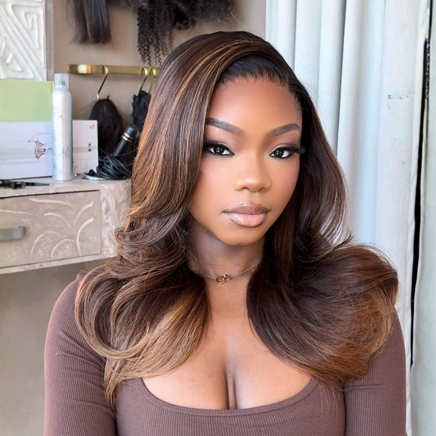 WOWANGEL Balayge Blonde HD Lace 13X6 Full Frontal Wig Pre Plucked Hairline