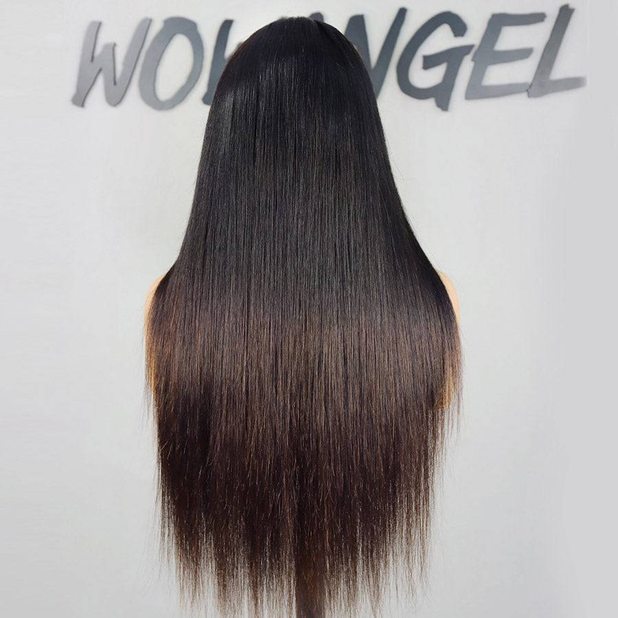 WOWANGEL Ombre Silky Straight 13x6 Skinlike Real HD Lace Front Wig