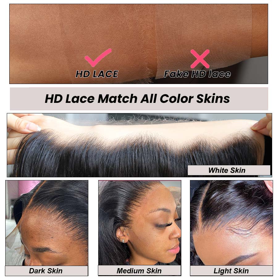 Lace Frontal Only, Skinlike Real HD Lace 13x6 13x4 7x7 6x6 5x5 Lace Closure Pieces