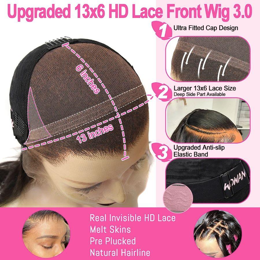 WOWANGEL Short Pixie Cut Wig 13x6 Skinlike HD Lace Front Bob Wig