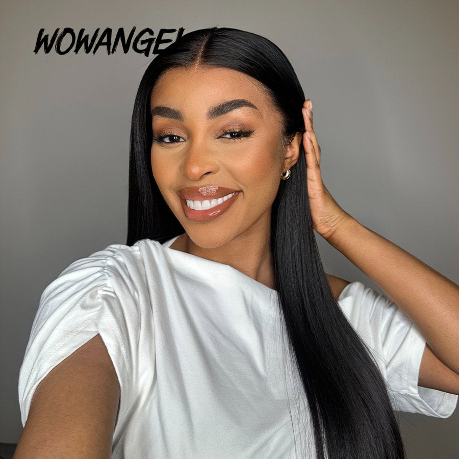 WOWANGEL 250% Density 13X6 HD Lace Front Wigs Straight HD Lace Closure Wig