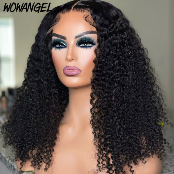 Kinky Curly Wig Human Hair 5x5 HD Lace Closure Pre-Bleached