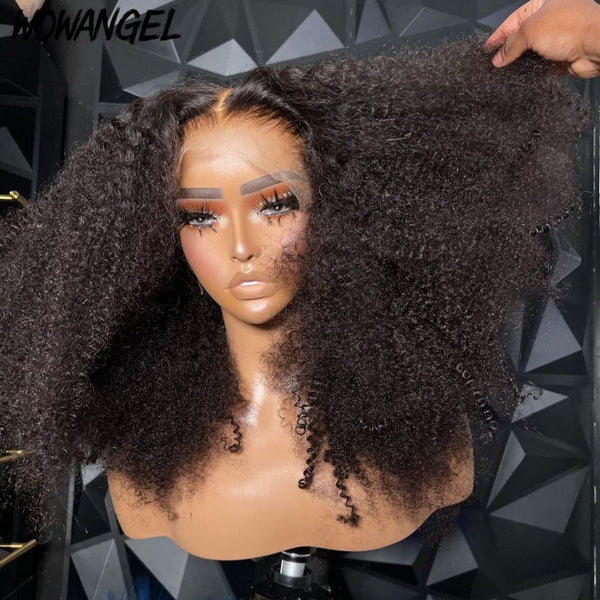WOWANGEL Afro Curly Skinlike Real HD Lace 13X6 Full Frontal Wig