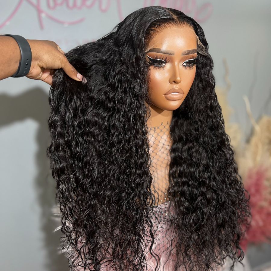 WOWANGEL 6x6 Skinlike Real HD Lace Closure Wig Water Wave Glueless Wig