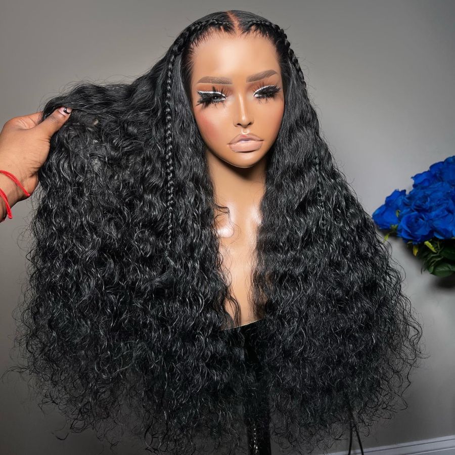 WOWANGEL 7X6 Drawstring Glueless Wigs Loose Deep Wave HD Lace Wigs
