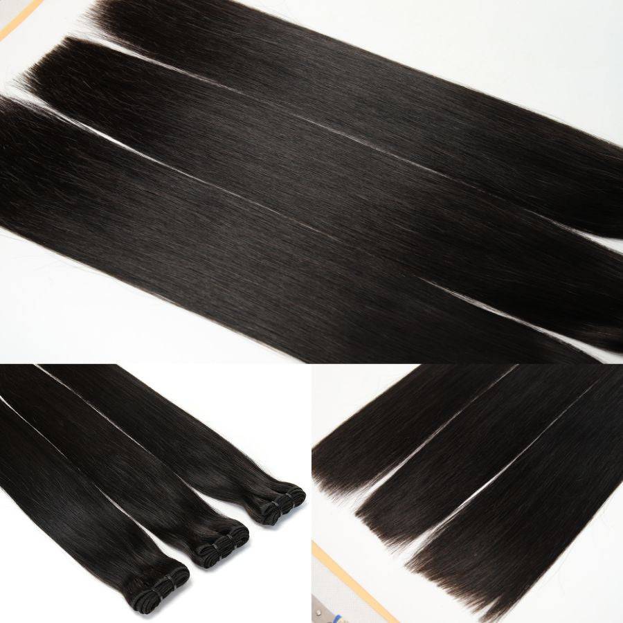 WOWANGEL Straight Raw Hair Bundles Deal 3pcs 100% Human Virgin Hair Weaves