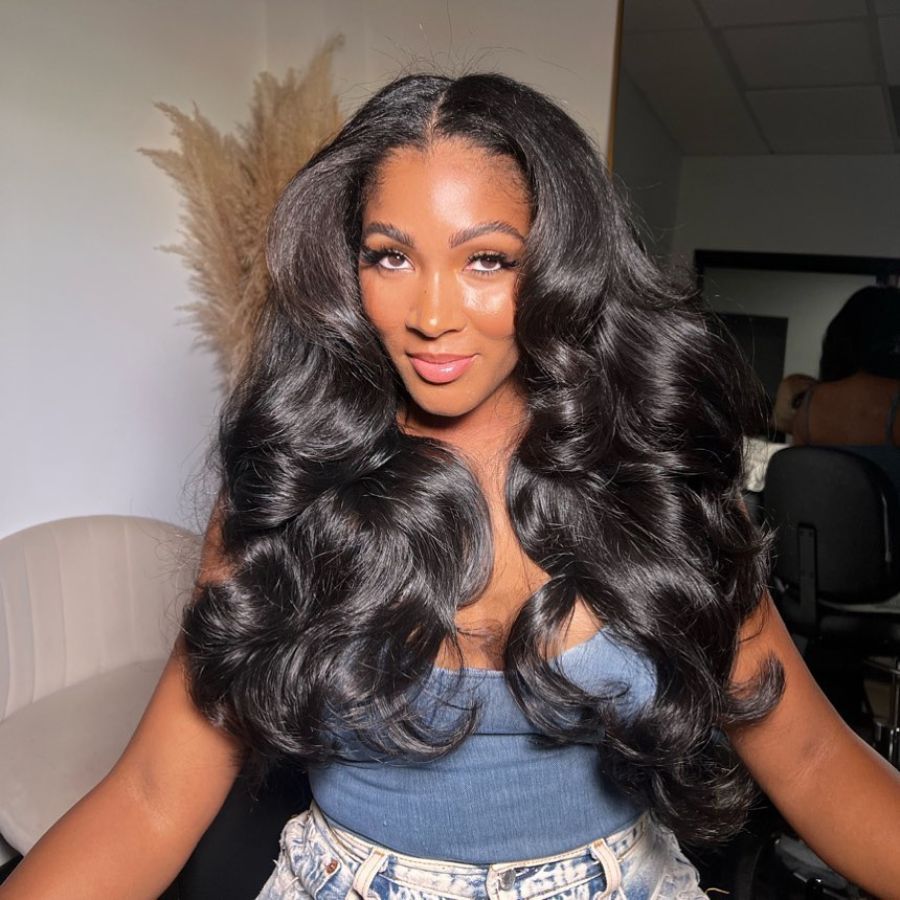 WOWANGEL V Part Wig, voluminous body wave style