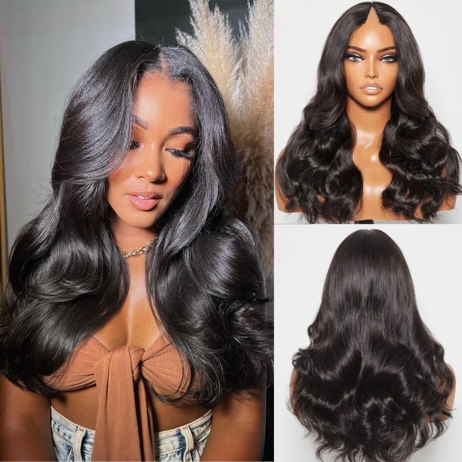 WOWANGEL V Part Body Wave Wig, glueless, beginner-friendly