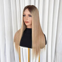 AMBER Ombre Honey Blonde Luxury Raw Hair 9X5 Lace Front Wigs Straight - wowangel
