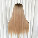 AMBER Ombre Honey Blonde Luxury Raw Hair 9X5 Lace Front Wigs Straight - wowangel