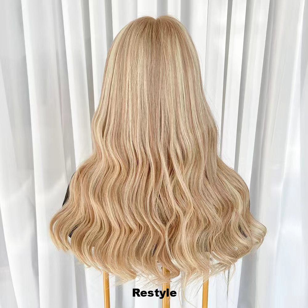 ARIA 613 Blonde Highlight Luxury Raw Hair 9X5 Lace Front Wigs Straight - wowangel