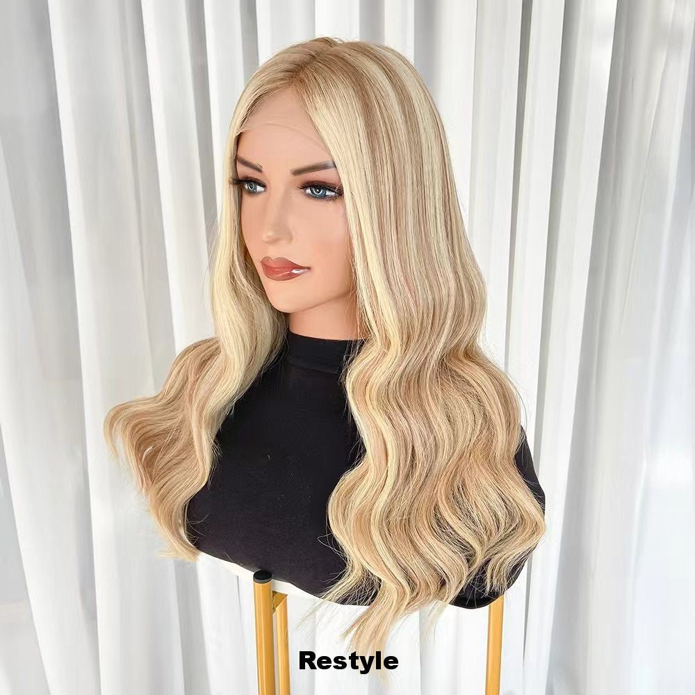 ARIA 613 Blonde Highlight Luxury Raw Hair 9X5 Lace Front Wigs Straight - wowangel