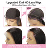 WOWANGEL 250% Density 13X6 HD Lace Frontal Wigs Straight