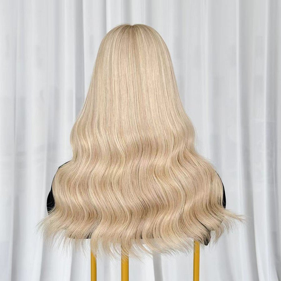 BIANCA 60# Blonde Highlight Luxury Raw Hair 9X5 Lace Front Wigs Straight - wowangel