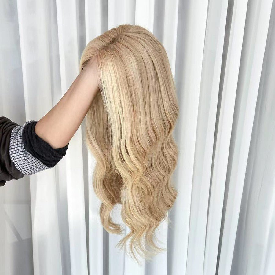 BIANCA 60# Blonde Highlight Luxury Raw Hair 9X5 Lace Front Wigs Straight - wowangel