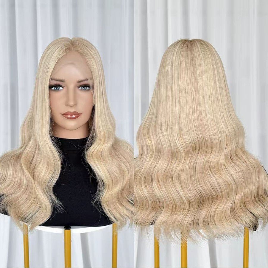 BIANCA 60# Blonde Highlight Luxury Raw Hair 9X5 Lace Front Wigs Straight - wowangel