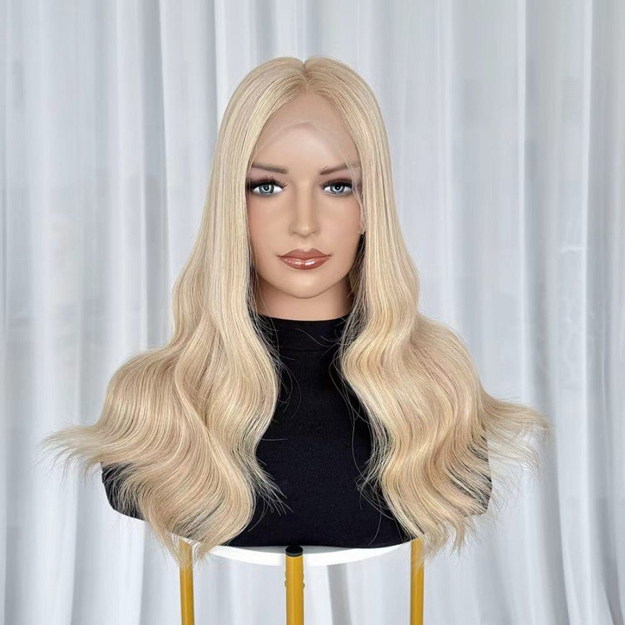 BIANCA 60# Blonde Highlight Luxury Raw Hair 9X5 Lace Front Wigs Straight - wowangel