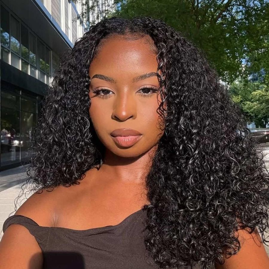 WOWANGEL Wear Go Half Wig Burmese Curly Wigs Beginner Friendly