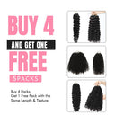 BUY 4 GET 1 FREE | Kinky Curly/ Deep Curly/ Burmese Curly Pre-Separated Feather Crochet Miracle Knots Boho Braids - wowangel