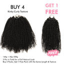 BUY 4 GET 1 FREE | Kinky Curly/ Deep Curly Pre-Separated Feather Crochet Miracle Knots Boho Braids - wowangel