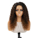 Clearance Deal | Copper Ombre Colour Half Wig Deep Wave Seamless Flip Over Wigs Beginner Friendly - wowangel