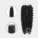 Clearance Deal | Deep Wave Pre-Separated Feather Crochet Human Hair Extensions for Miracle Knots Boho Braids - wowangel