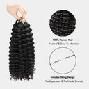 Clearance Deal | Deep Wave Pre-Separated Feather Crochet Human Hair Extensions for Miracle Knots Boho Braids - wowangel