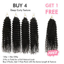 WOWANGEL Diep Krullende Voorgescheiden Feather Crochet Haar Extensions van Menselijk Haar voor Miracle Knots Boho Vlechten