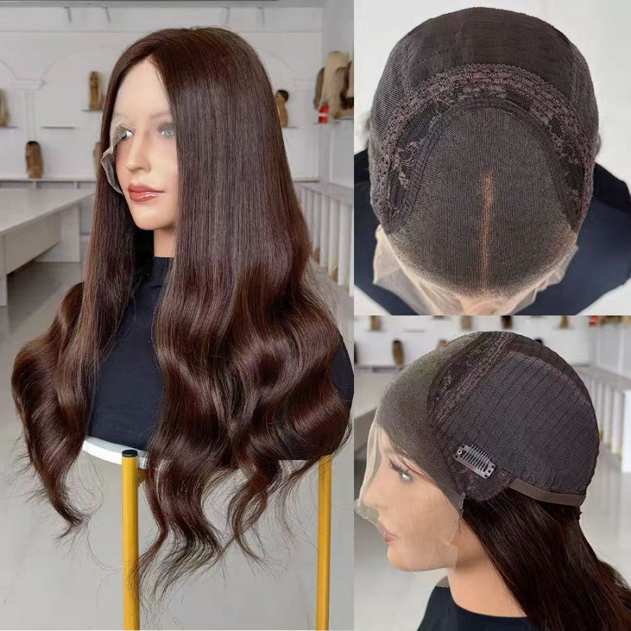 ESPRESSO Dark Brown Luxury Raw Hair 9X5 Lace Front Wigs Straight - wowangel
