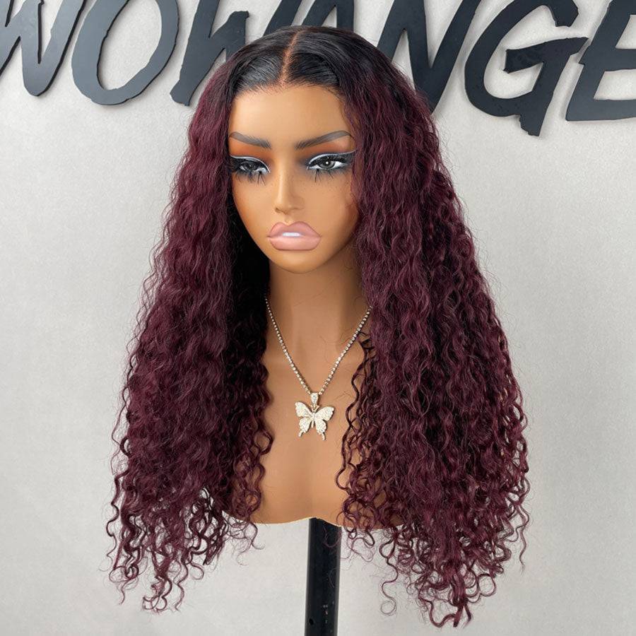 FLASH SALE | 24 Inches RLC 99J Burgundy 9X6 Wear&Go Skinlike HD Lace Wig （Sample item – slight signs of use） - wowangel
