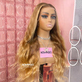 FLASH SALE | 26 Inches Body Wave Blonde Balayage 13x4 Full Frontal Skinlike HD Lace Wig - wowangel