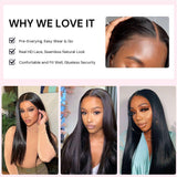 Flash Sale | 26 Inches Natural Black Silky Straight 5X5 Wear Go Glueless Wig HD Lace Wigs （Sample item – slight signs of use） - wowangel