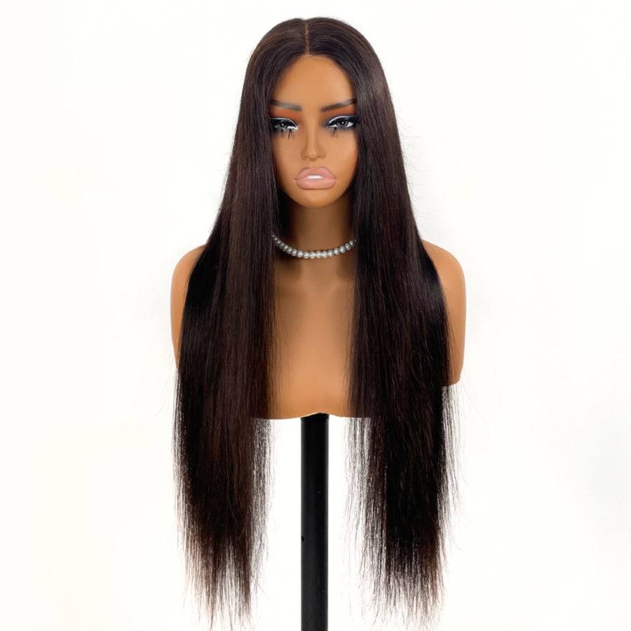 Flash Sale | 26 Inches Natural Black Silky Straight 5X5 Wear Go Glueless Wig HD Lace Wigs （Sample item – slight signs of use） - wowangel