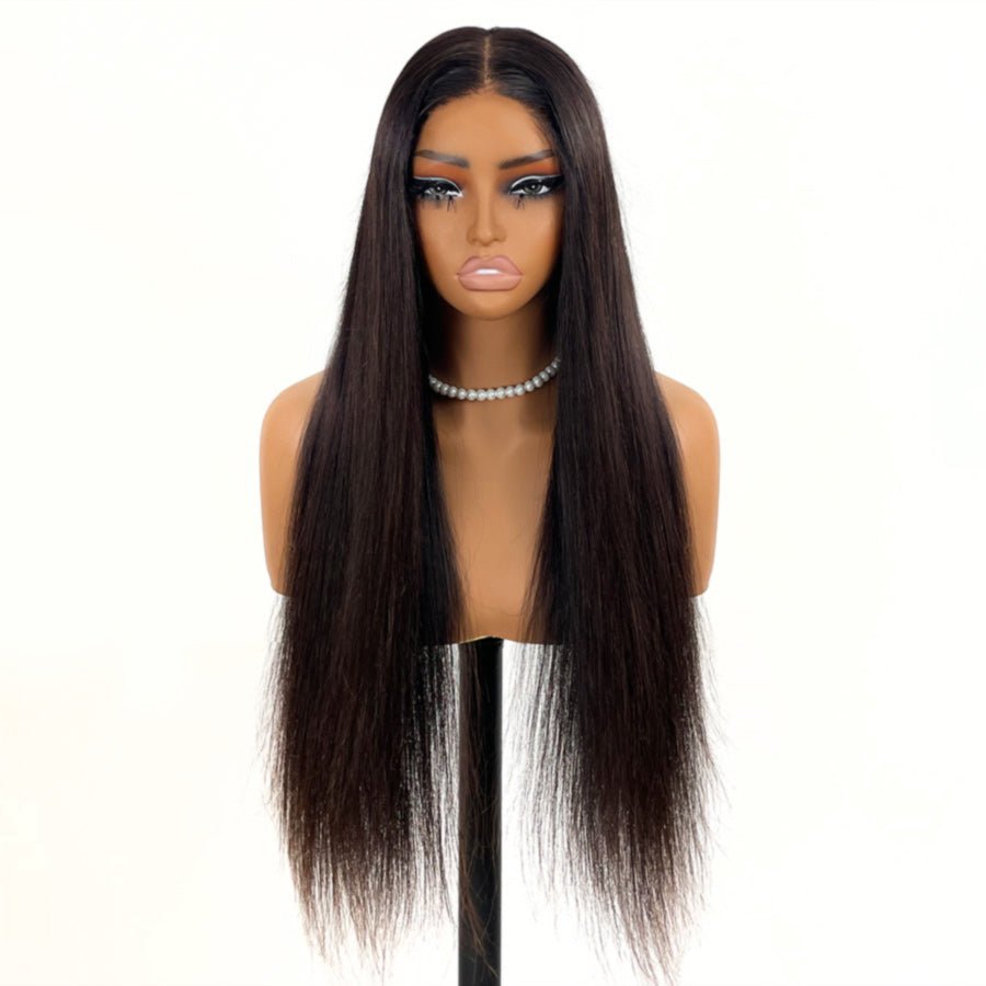 Flash Sale | 28 Inches Natural Black Silky Straight 9X6 Wear Go Glueless Wig HD Lace Wigs （Sample item – slight signs of use） - wowangel