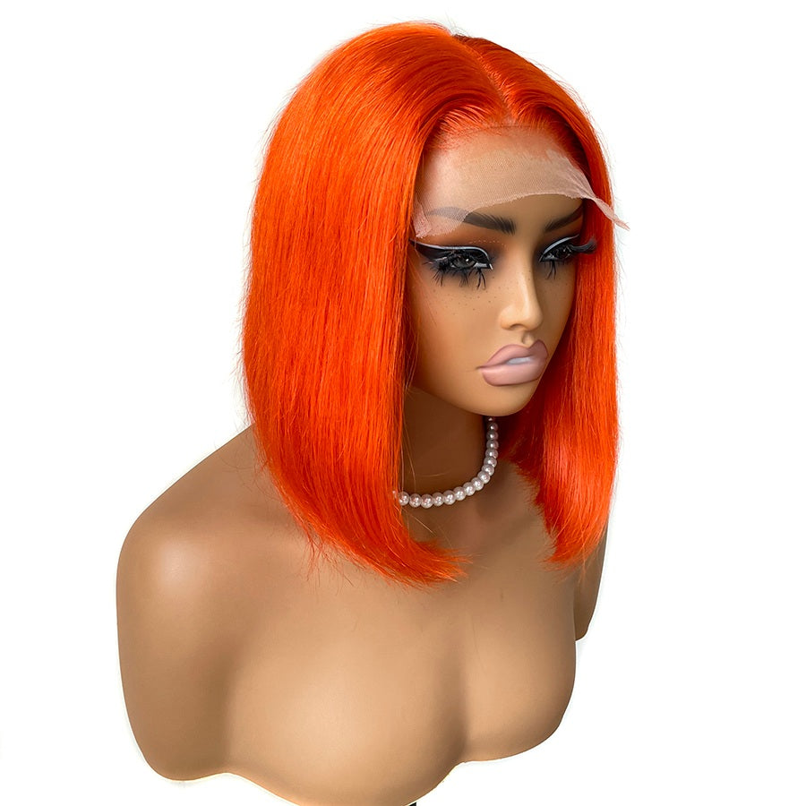 WOWANGEL Wear & Go Ginger Orange Bob Wig 5x5 Straight Glueless Wig
