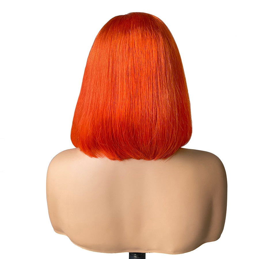 WOWANGEL Wear & Go Ginger Orange Bob Wig 5x5 Straight Glueless Wig