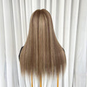 KYLIE Grey Highlight Luxury Raw Hair 9X5 Lace Front Wigs Straight - wowangel
