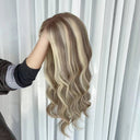LOLA Blonde Highlight Luxury Raw Hair 9X5 Lace Front Wigs Straight - wowangel