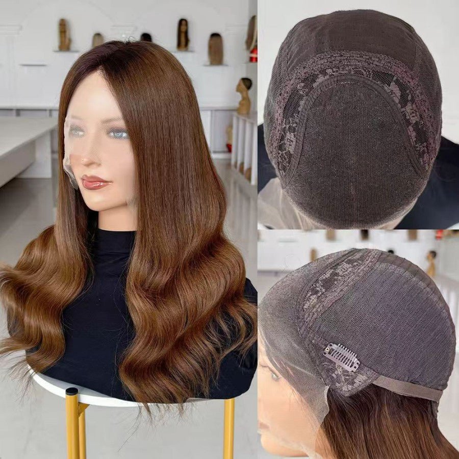 MOCHA Brown Luxury Raw Hair 9X5 Lace Front Wigs Straight - wowangel