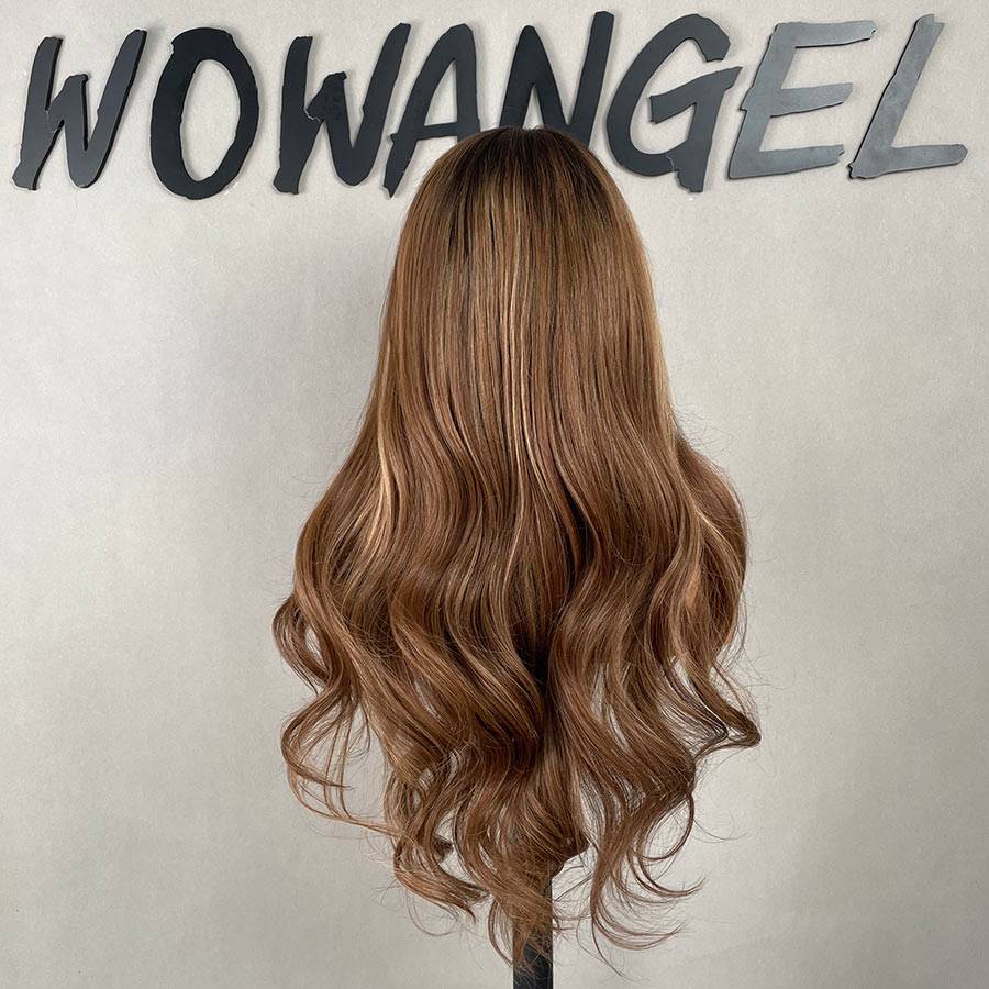 WOWANGEL Ombre Highlight 13X6 HD Lace Full Frontal Wig Human Virgin Hair