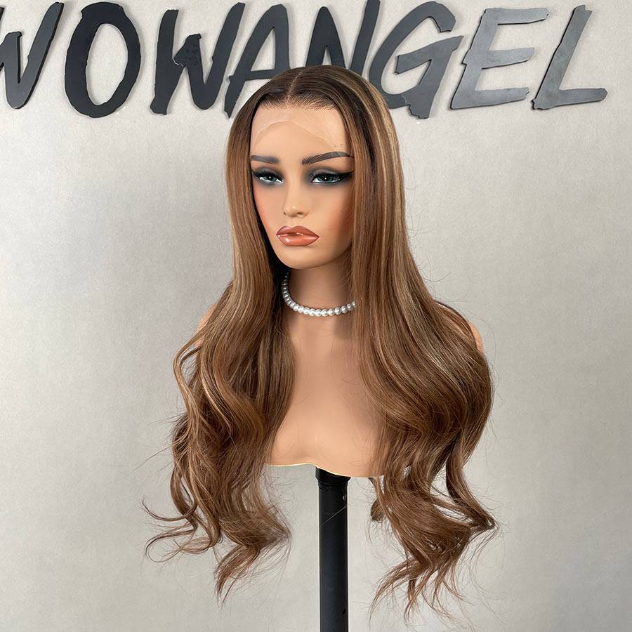 WOWANGEL Ombre Highlight 13X6 HD Lace Full Frontal Wig Human Virgin Hair