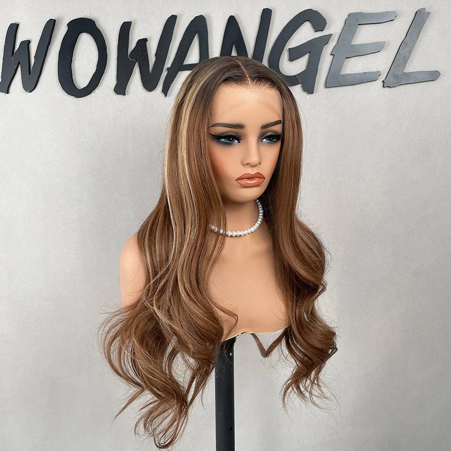 WOWANGEL Ombre Highlight 13X6 HD Lace Full Frontal Wig Human Virgin Hair